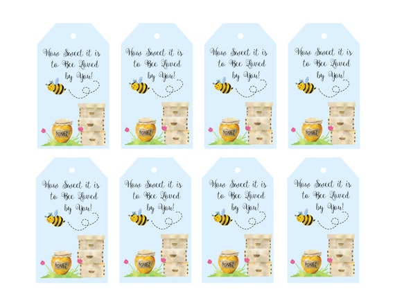 PRINTABLE Honey Bee Tags Digital Download PDF How Sweet It - Etsy