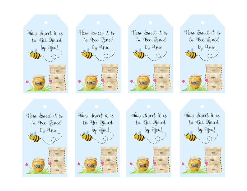 PRINTABLE Honey Bee Tags Digital Download PDF How Sweet It - Etsy