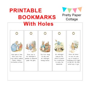 PRINTABLE, Peter Rabbit, Storybook, Bookmarks, Baby Shower, Birthday, Party Favors, Tags, (5) Size 2 x 6&quot;, Digital Download, 2 JPG Files