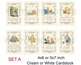 Classic Winnie the Pooh Quote Prints: Nursery Decor, Baby Shower Centerpiece, (2 Sizes)