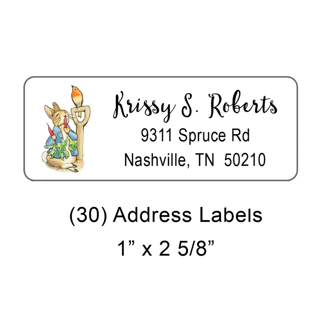 Peter Rabbit Personalized Address Labels: (30) 1 X 2 5/8