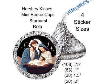 Nativity Christmas Stickers: Church , Christian, Party Favors