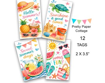 Summer Fun Party Favors:  12 Printable Tags