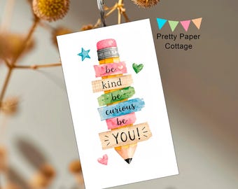 Printable, Back To School: Teacher to Student, 10 Party Favor Tags