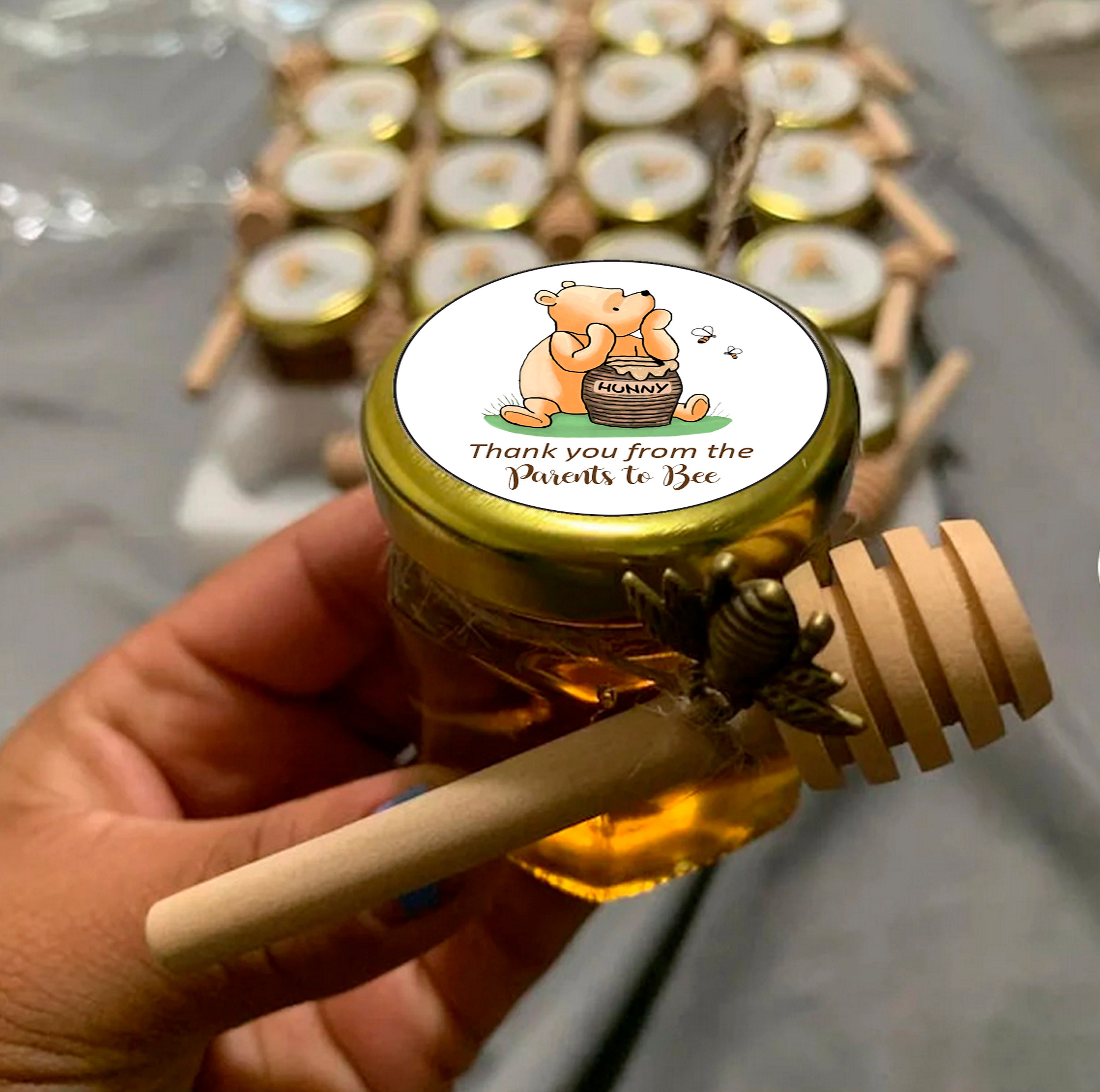 Winnie The Pooh Baby Shower Stickers Personalized Classic