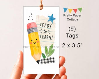Ready to Learn: Back to School, 9 Printable Party Favor Tags
