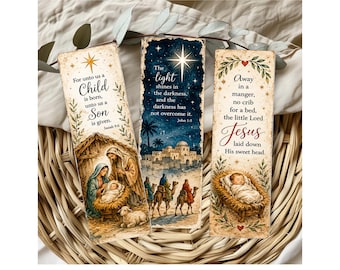 Christian Christmas Bookmarks: Jesus' Birth, Gift,  Crafts, 2 x 7 in., Shipped