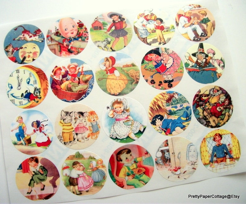 Nursery Rhyme Stickers Mother Goose Theme Storybook Theme Etsy