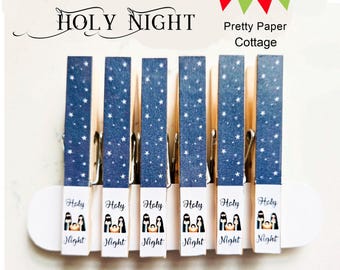 Nativity Clothespins: Christmas, Holy Night, Party Favors,  Gifts, (6 Count)