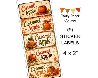 Étiquettes de pommes d'amour d'automne : style rétro vintage, expédiées