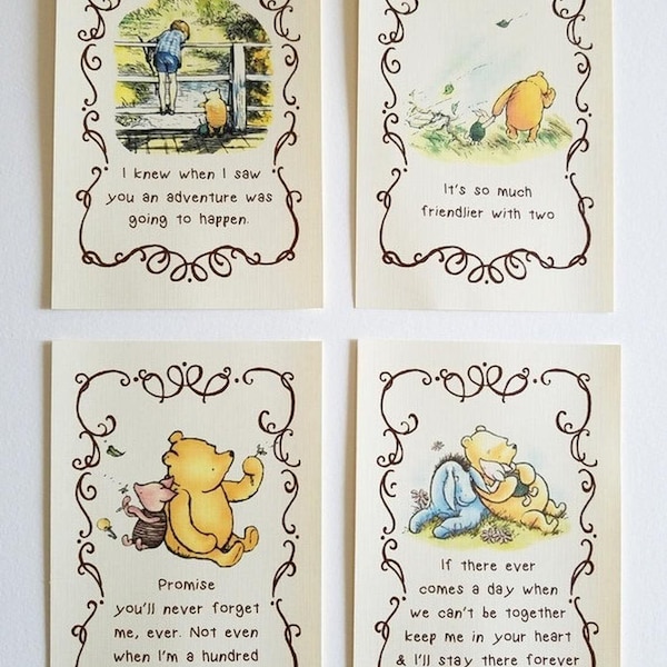 Winnie the Pooh Quotes, Pick a Print, 16 Print Choices, Baby Shower, Birthday, Nursery, Decoration, 4x6 or 5x7 inches, See All Options