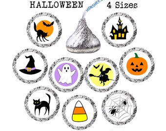 Halloween Hershey Kiss Stickers: Party Favors, (108 ) 75 in., Shipped