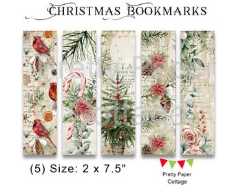 Victorian Christmas Bookmarks:  (5), 2 x 7.5 in., Shipped