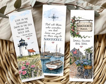 Nantucket Bookmarks:  Scenic Watercolor Sketches, (5) 2 x 6"