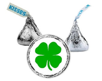 St. Patrick's Day, Irish Shamrock, Hershey Kiss Stickers, Candy, Party Favors, Small Stickers, 108 Stickers