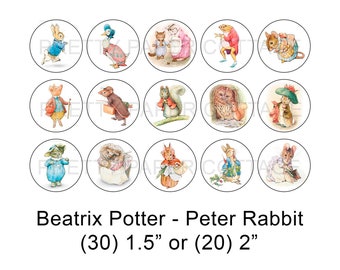 Beatrix Potter Character Stickers: Party Favors, 4 Sizes, Shipped