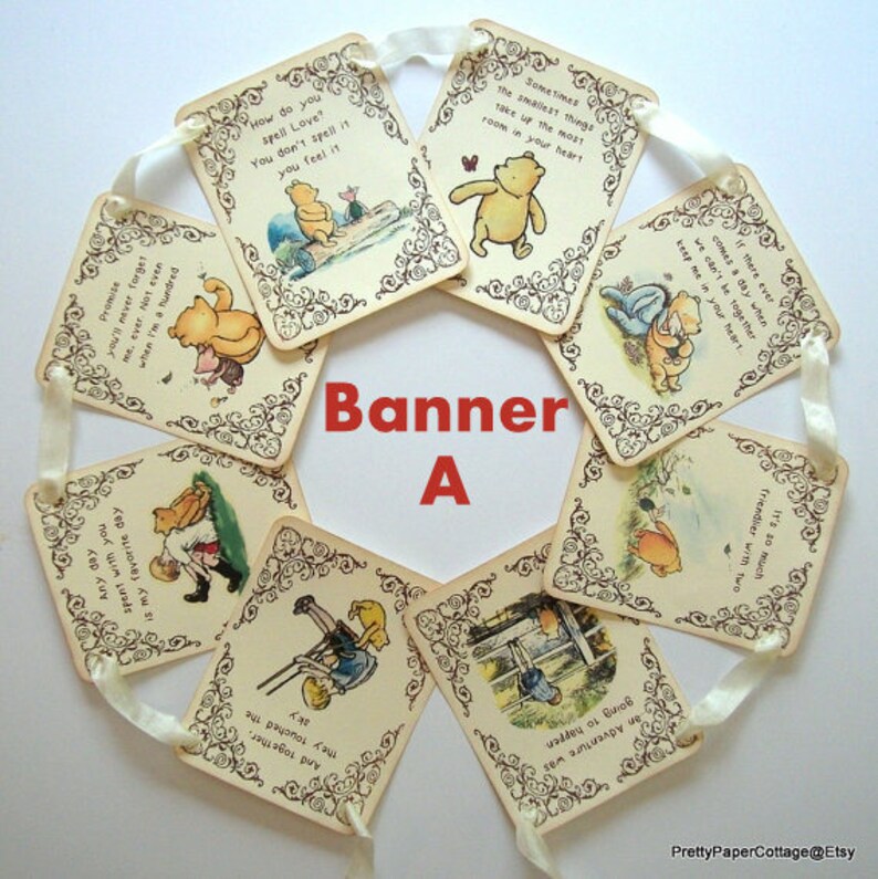 Winnie The Pooh Quotes Banner Baby Shower Birthday 2 Banner Etsy