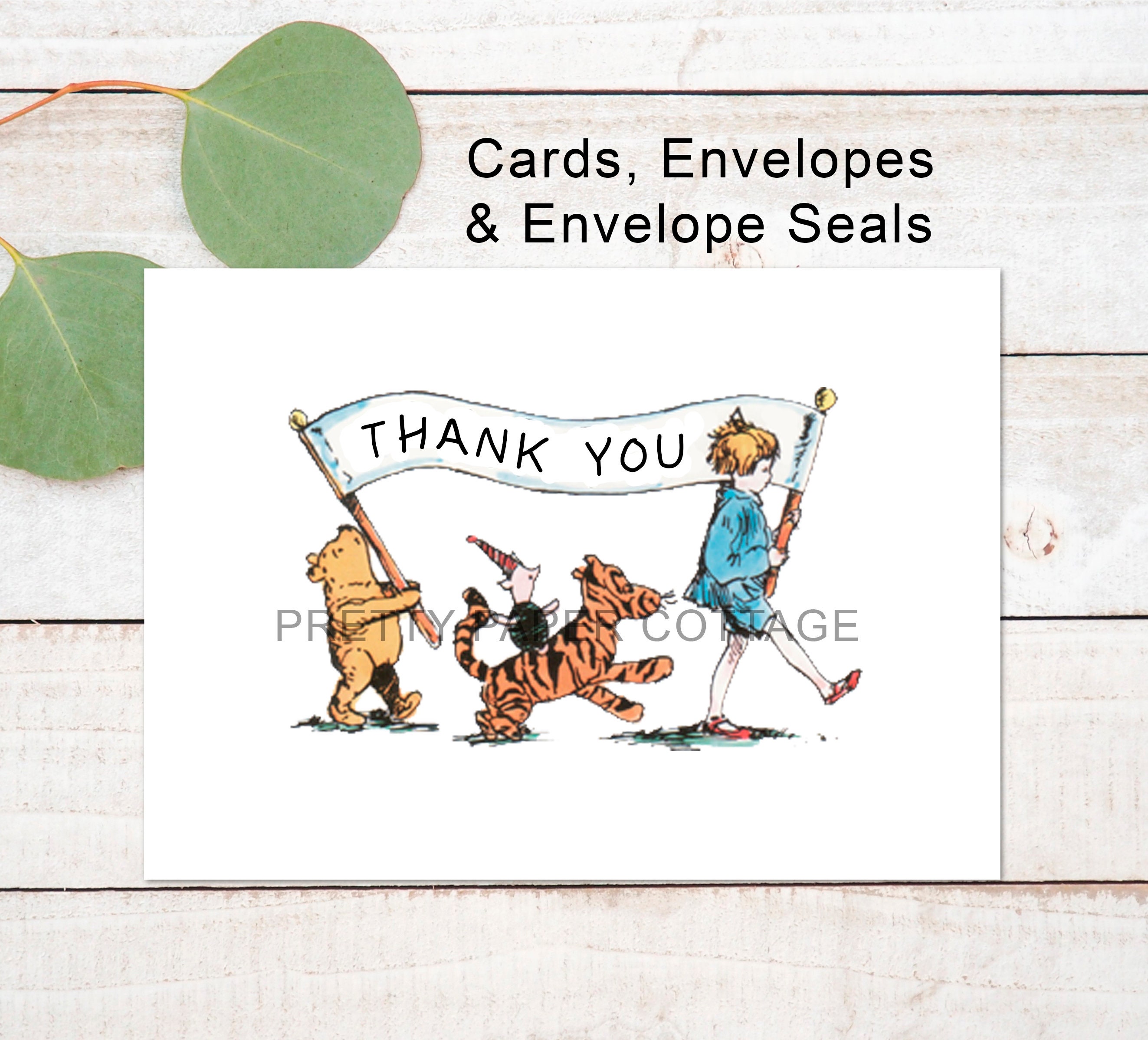 Winnie the Pooh: Thank You Cards, Envelopes, Seals - Etsy