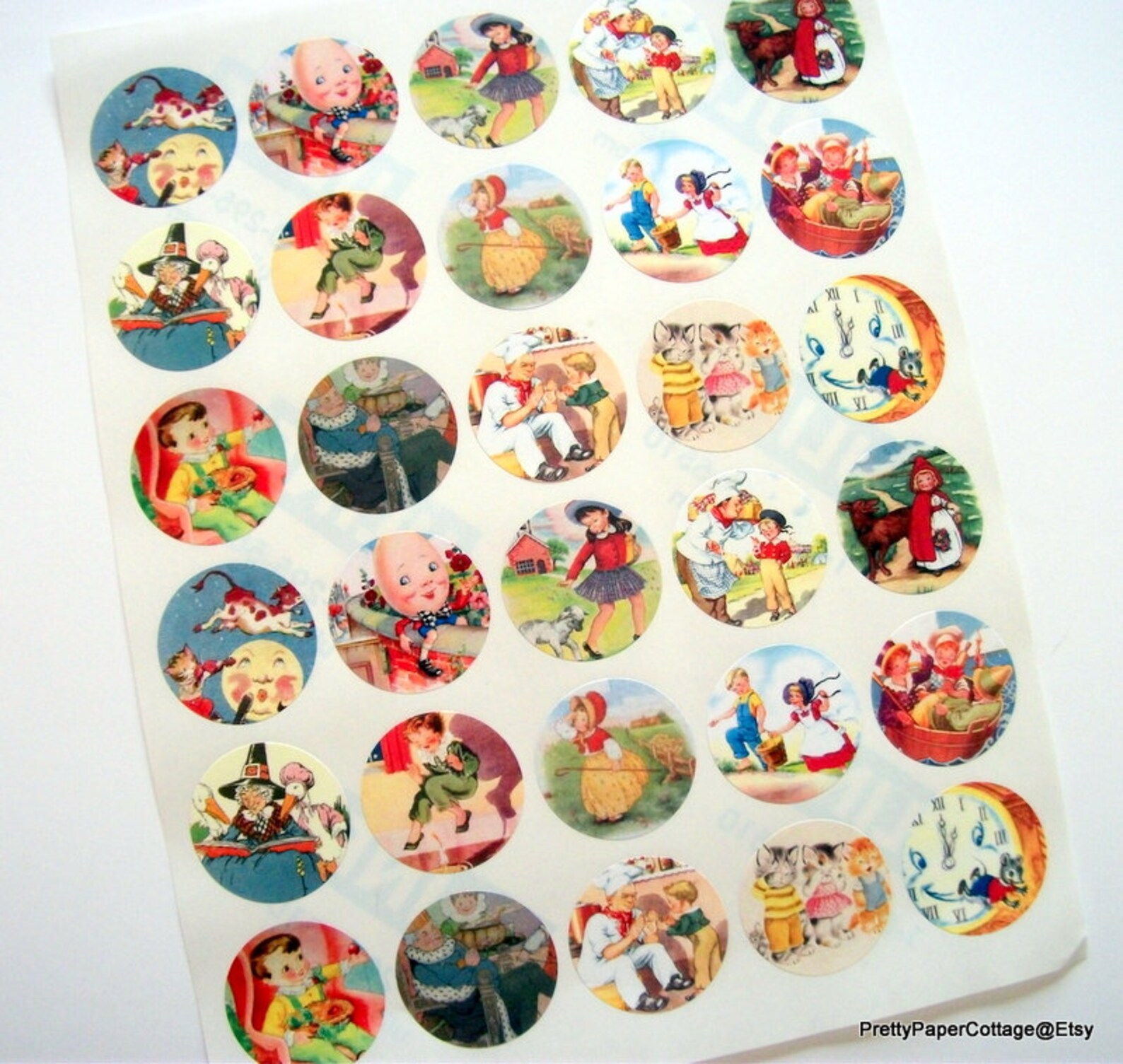 Nursery Rhyme Stickers Storybook Theme Sticker Sheet Baby Etsy
