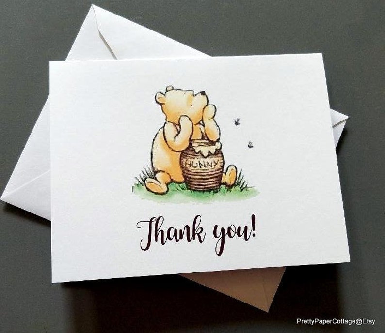 Winnie the Pooh Thank You Cards Baby Shower Birthday Note | Etsy