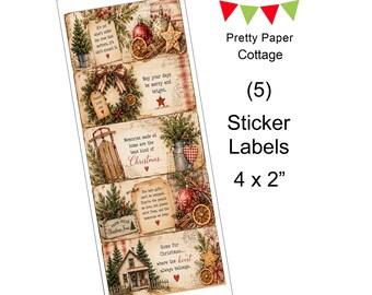 Nostalgic Christmas Labels: Gifts, Crafts, 4 x 2 in., Shipped
