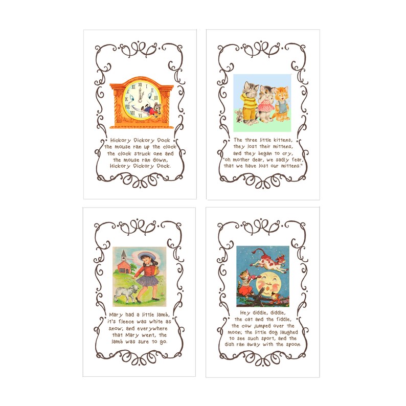 Vintage Mother Goose Nursery Rhyme Print: Storybook Party Decor - Etsy