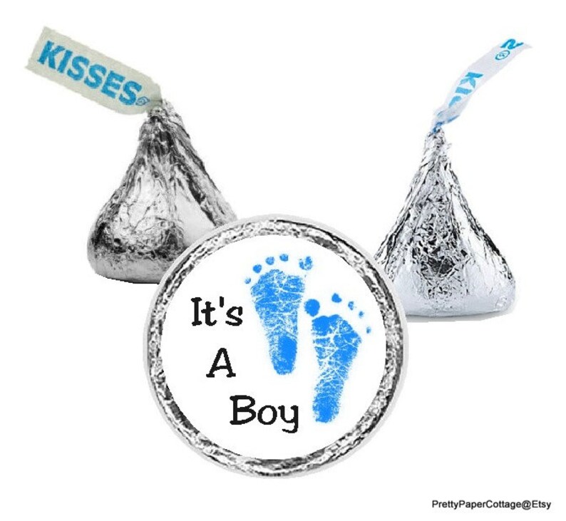 It's A Boy Candy Stickers Baby Boy Footprints Baby Etsy
