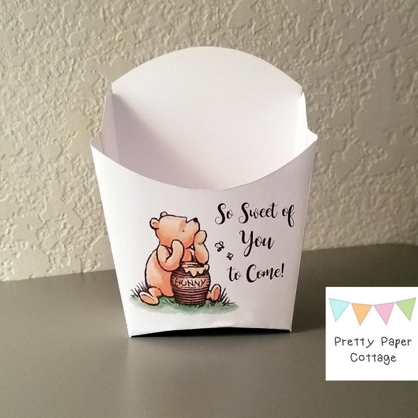 PRINTABLE, Winnie the Pooh, Fry Style Box, So Sweet of You to Come, Party Favor, Treat Box, Goody Box, Goodie Box, JPG, 3.5 x 4.5 x 2 in