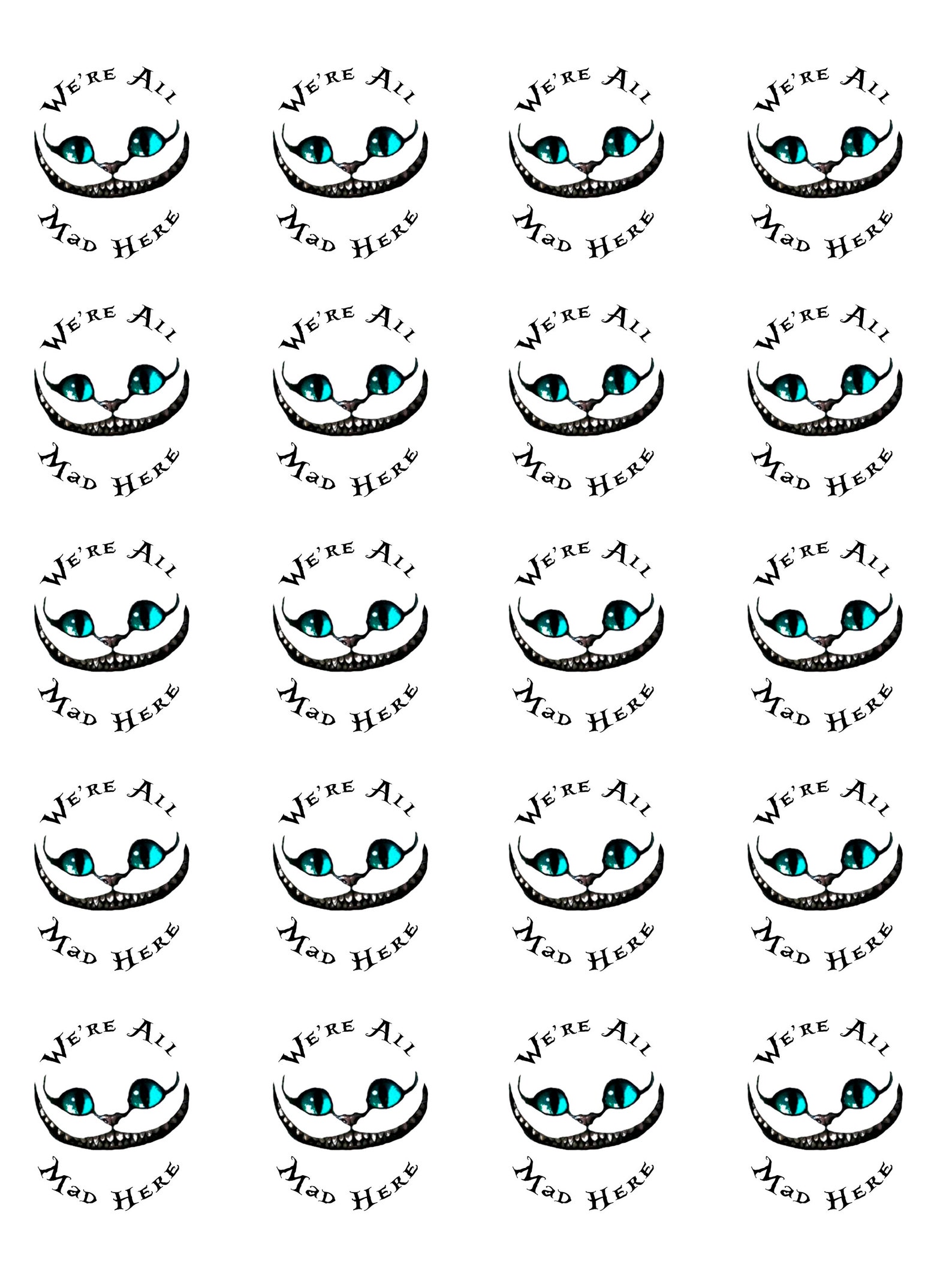 Cheshire Cat Stickers Alice in Wonderland Stickers 8 Etsy