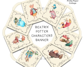 Beatrix Potter Characters Banner Kit: Peter Rabbit, Party Decoration
