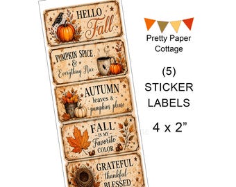 Fall Quotes Craft Labels: 5 Stickers, Shipped