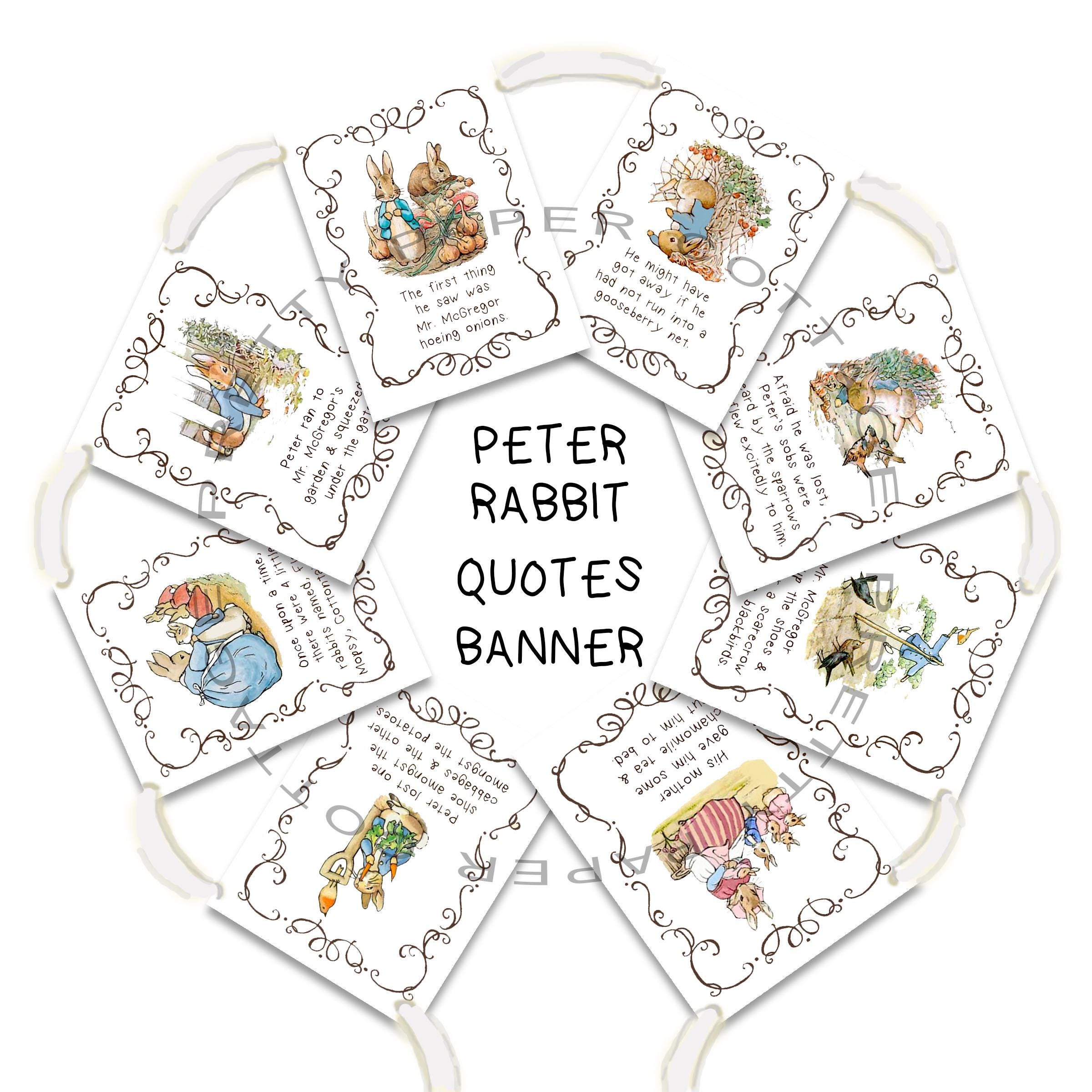 Peter Rabbit Banner, Storybook Quotes, Baby Shower Decoration - Etsy