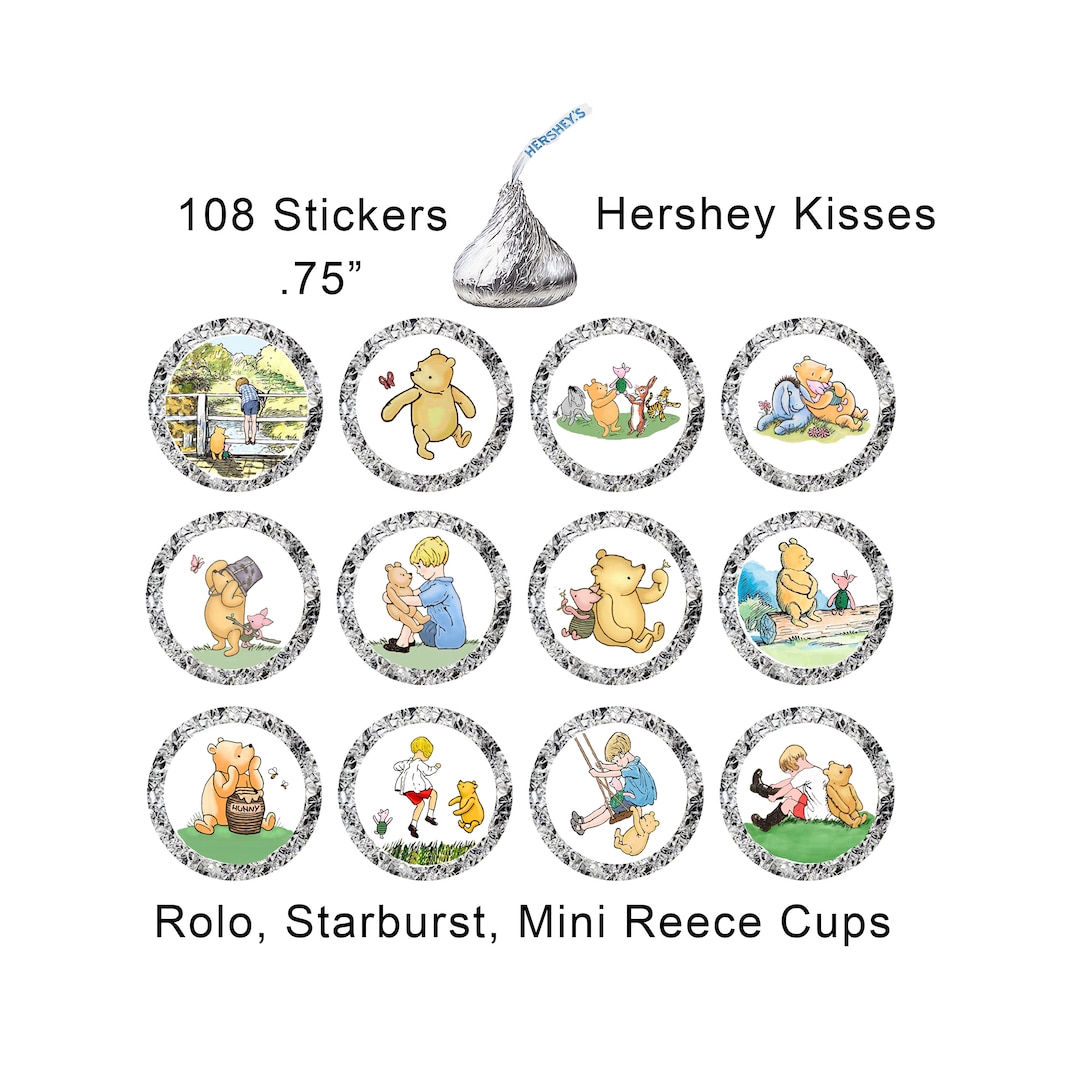 Winnie the Pooh and Friends, Stickers, Baby Shower, Birthday, Party ...