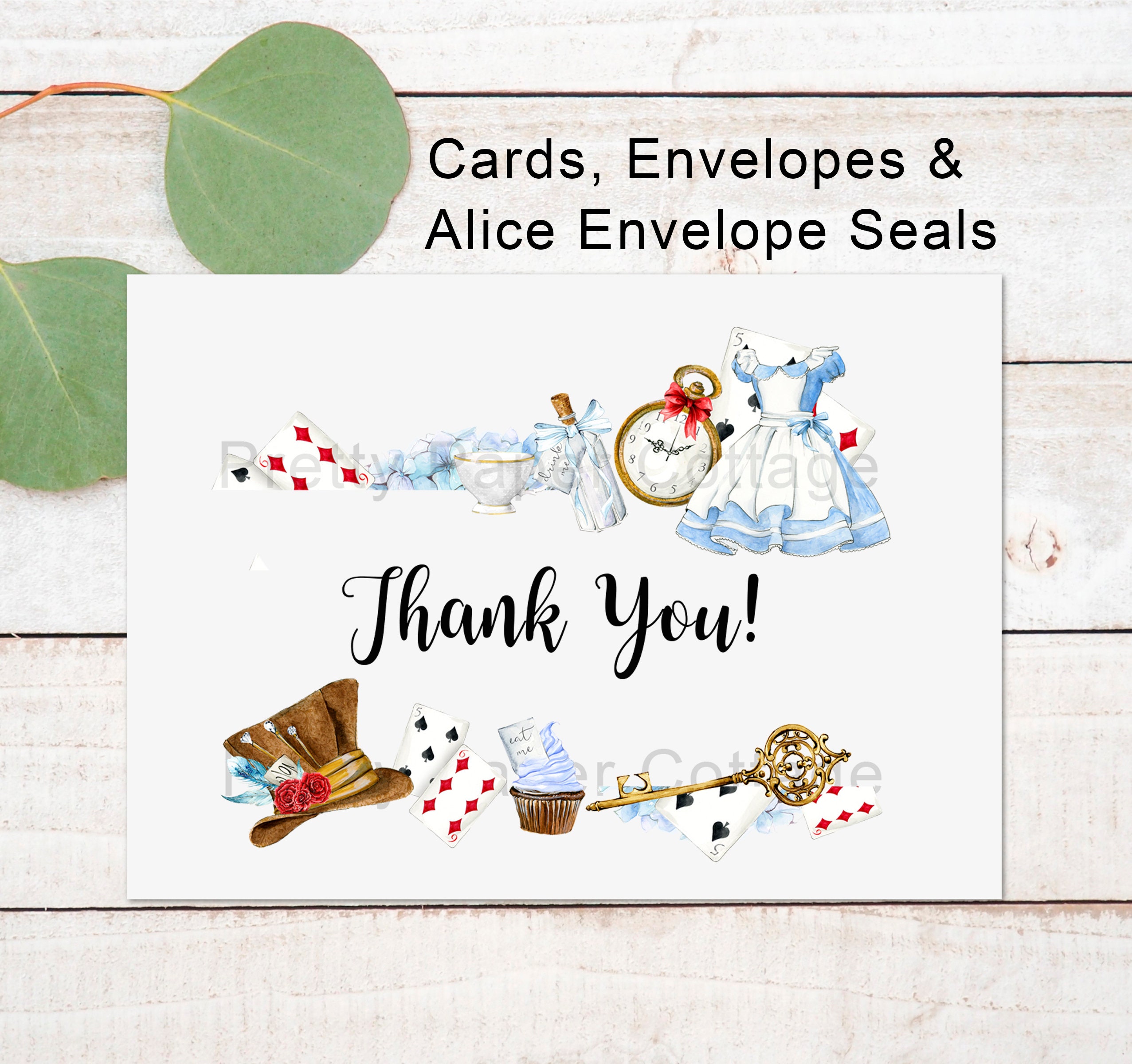 Alice in Wonderland Thank You Card - Etsy