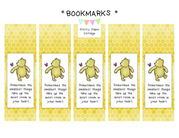 DIGITAL BOOKMARKS Winnie the Pooh Quote Sometimes the - Etsy