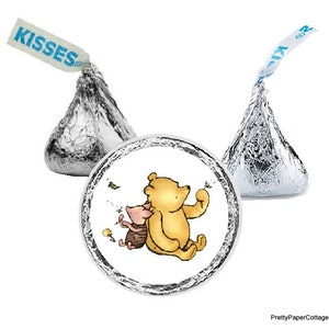 Winnie the Pooh and Piglet, Baby Shower, Birthday, Party Favors, Candy Stickers, Envelope Seals, (108) .75&quot;, (63) 1&quot;, (30) 1.5&quot;, (20) 2&quot;