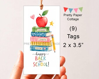 Happy Back To School:  9 Printable  Party Favor Tags