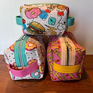 Snack Makeup Bag, Quilted Cosmetics Pouch, Fun Gift Toiletry Bag