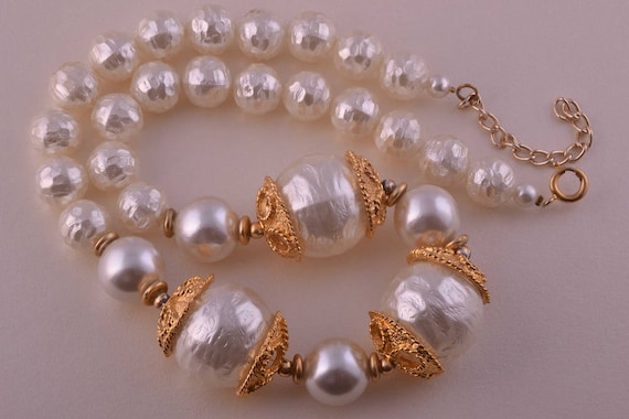 フェイクパール付き金メッキネックレス（951g18） - Etsy 日本