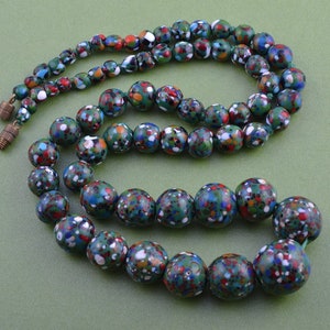 1950&#39;s Necklace With Venetian Glass Beads From Italy (768r)
