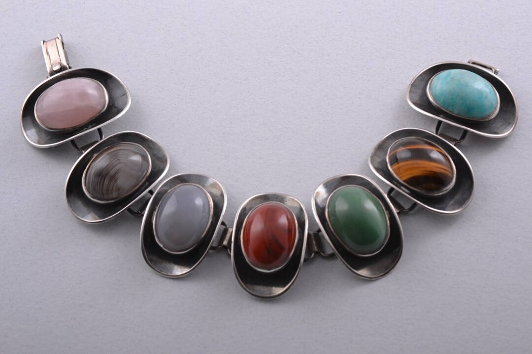 Bracelet En Larimar Pierre Semi-précieuse Sur Fermoir Argenté - Neuf Avec étiquettes