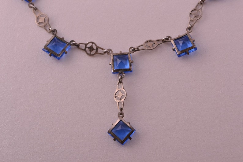867d Crystal 1930/'s Cornflower Blue Czechoslovakian Necklace