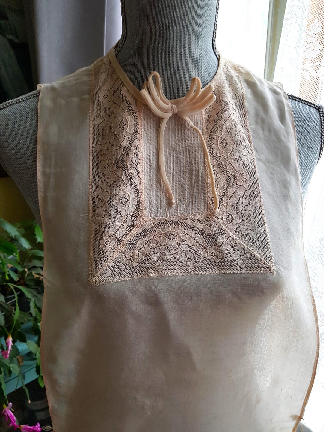 1940s Modesty Panel Top,lace Dicky Insert,baby Pink Dainty Lace Pin ...