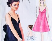 60er Jahre auffällig Nina Ricci Cocktail Abendkleid Muster Vogue Paris Original 1848 Low V Dekolletés Empire Kleid B 34 Jahrgang Schnittmuster