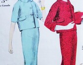 50er Jahre passen Muster Vogue 9690 stilvolle MIEDERROCK kastenförmigen Kurzjacke abknöpfbarer halben Gürtel am Rücken Büste 36 Jahrgang Schnittmuster