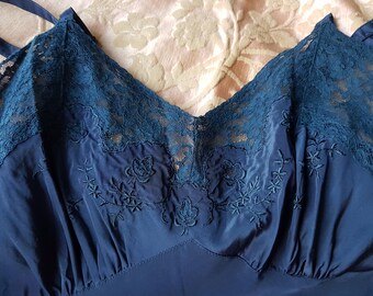 NEYRET Paris slip dress | 1950s lace slip dress | caramel beige 