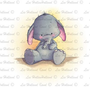 Elephant Printable, Cute, Printable, Elephant Art Printable, Card ...