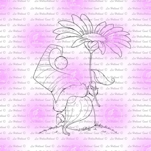 Wichtel mit Blume, Kartenherstellung, Digitaler Stempel, Digi, Stempel