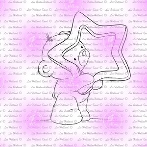 Kleiner Teddy hält einen Stern, Digital Stamp, Kartenherstellung, Digi