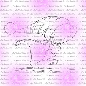 Drache in Weihnachtsmütze, Digitaler Stempel. Kartenherstellung, Digi, PaperCraft